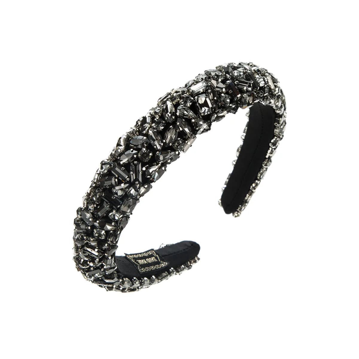 Women'S Elegant Commute Solid Color Cloth Sponge Inlay Rhinestones Hair Band