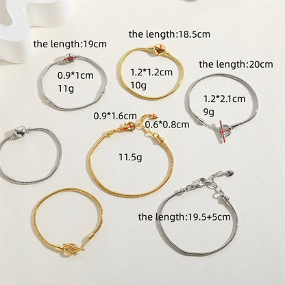 Elegant Commute Solid Color Copper 14k Gold Plated White Gold Plated Bracelets In Bulk