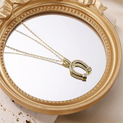 Elegant Commute Solid Color Stainless Steel Brass 18k Gold Plated Zircon Pendant Necklace In Bulk