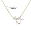 Elegant Copper Flower Petal Pendant Choker Necklace For Women With Zirconia Design And O Word Chain
