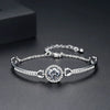 Elegant Copper Geometric Disc Bracelet With Micro Paved Zircon Electroplated Fashion Jewelry For Women