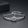 Elegant Copper Geometric Disc Bracelet With Micro Paved Zircon Electroplated Fashion Jewelry For Women
