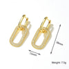 Elegant Copper Geometric Star And Heart Zircon Earrings With Diamond Cut Finish For Women