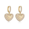 Elegant Copper Inlaid Pearl Heartshaped Earrings For Women