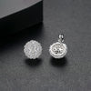 Elegant Copper Zircon Flower Earrings For Women Electroplated Fashion Geometric Floral Stud Earrings