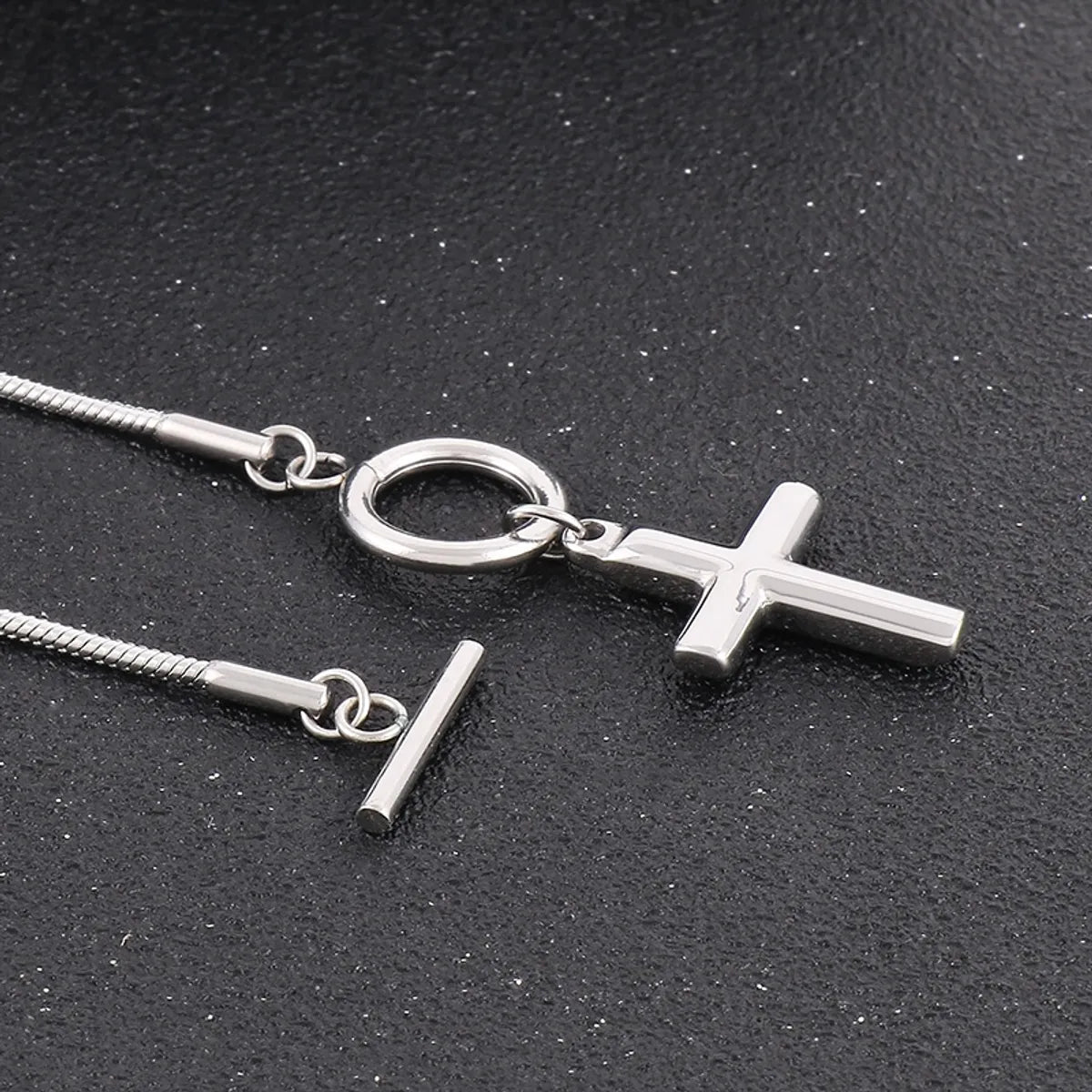 Elegant Cross Stainless Steel Plating Gold Plated Necklace