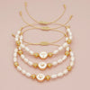 Elegant Cross Star Heart Shape Freshwater Pearl Brass Bracelets