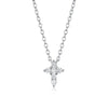 Elegant Cross Sterling Silver Inlay Zircon White Gold Plated Pendant Necklace