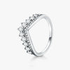 Elegant Crown Sterling Silver Plating Inlay Zircon Rings
