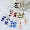 Elegant Crystal Tassel Earrings Stainless Steel Multicolor Natural Stone Geometric Electroplating