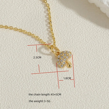 Elegant Cute Cactus Paper Clip Copper Plating Chain Inlay Zircon 14k Gold Plated White Gold Plated Pendant Necklace