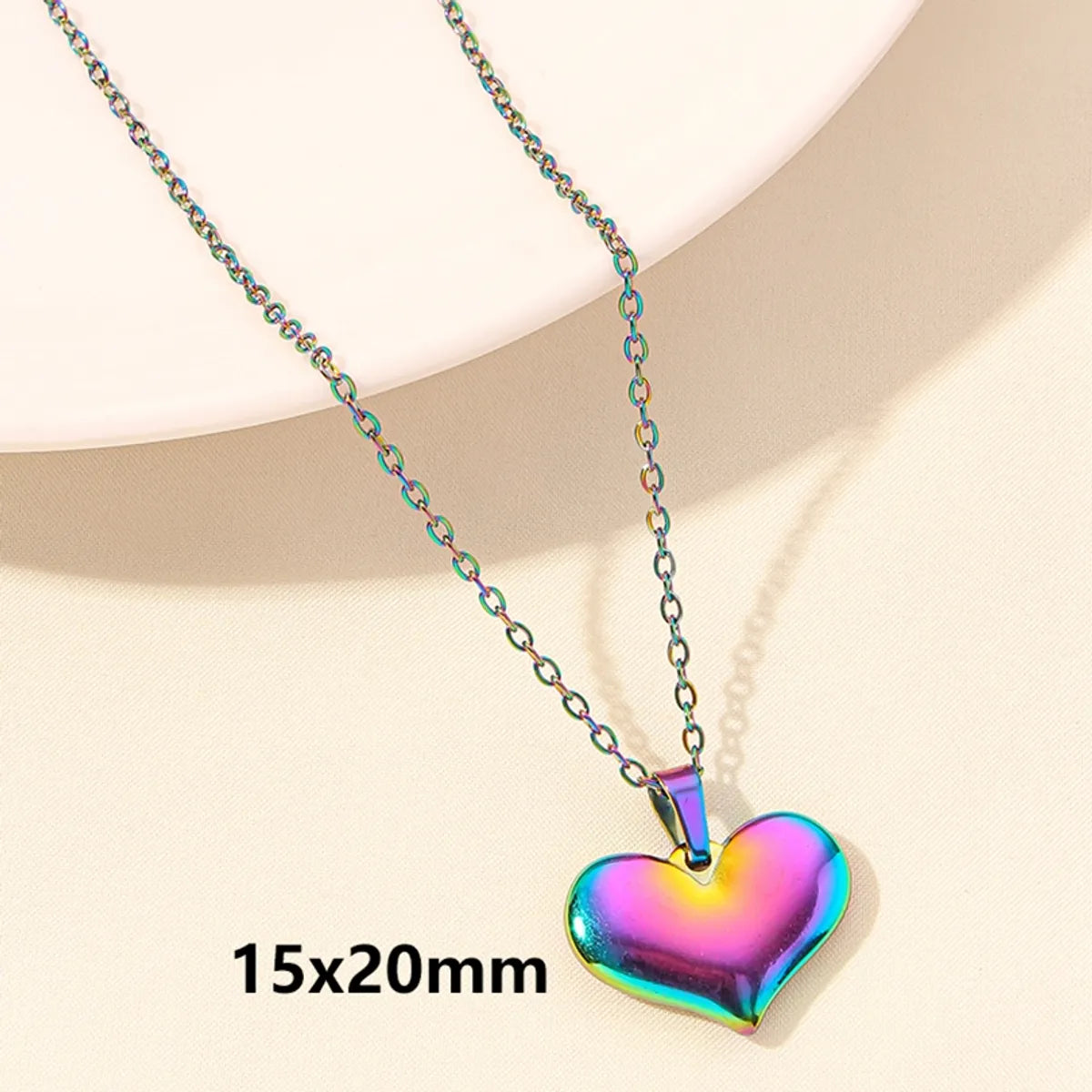 Wholesale Jewelry Elegant Cute Heart Shape 304 Stainless Steel 18K Gold Plated Plating Pendant Necklace