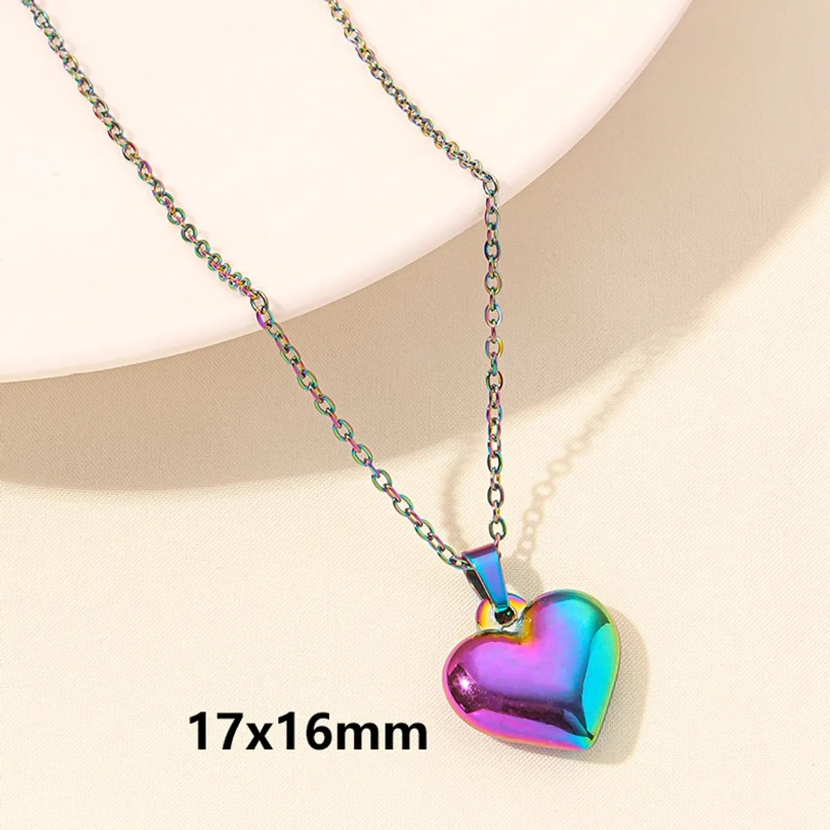 Wholesale Jewelry Elegant Cute Heart Shape 304 Stainless Steel 18K Gold Plated Plating Pendant Necklace