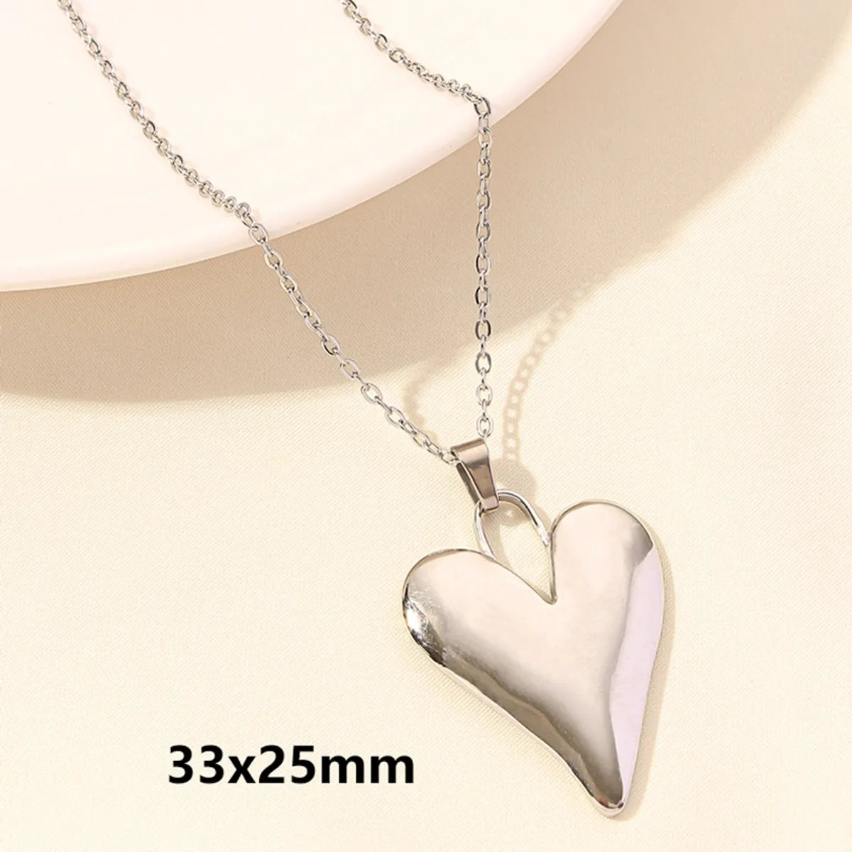 Wholesale Jewelry Elegant Cute Heart Shape 304 Stainless Steel 18K Gold Plated Plating Pendant Necklace