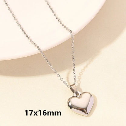 Wholesale Jewelry Elegant Cute Heart Shape 304 Stainless Steel 18K Gold Plated Plating Pendant Necklace