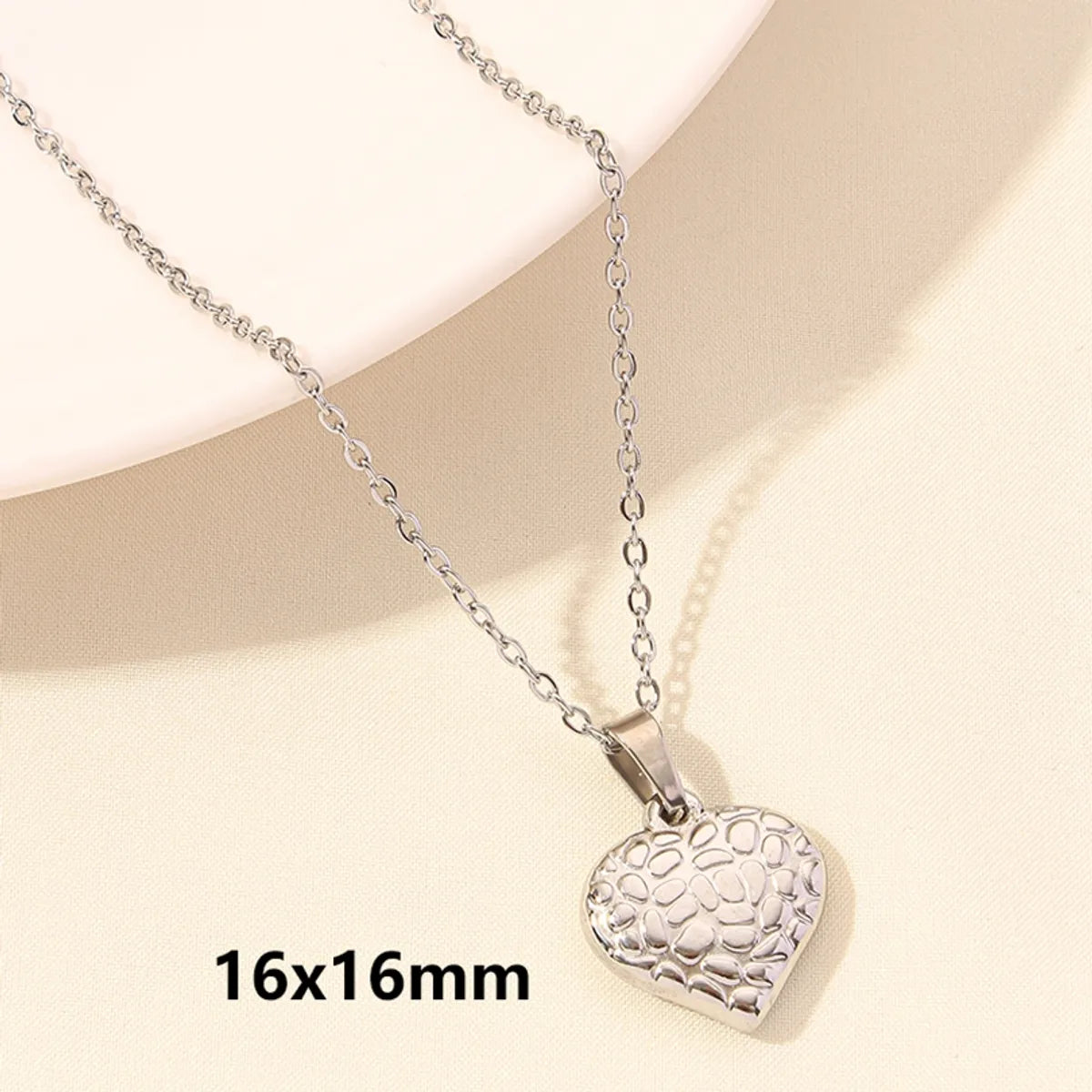 Wholesale Jewelry Elegant Cute Heart Shape 304 Stainless Steel 18K Gold Plated Plating Pendant Necklace