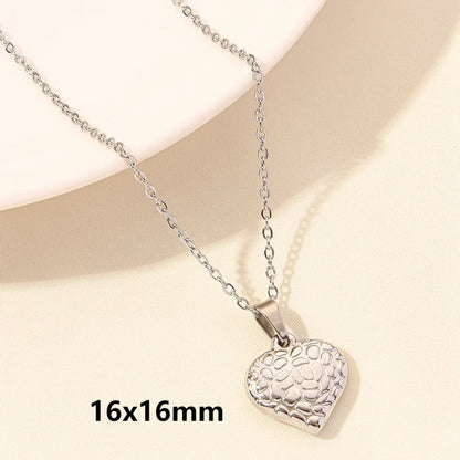 Wholesale Jewelry Elegant Cute Heart Shape 304 Stainless Steel 18K Gold Plated Plating Pendant Necklace