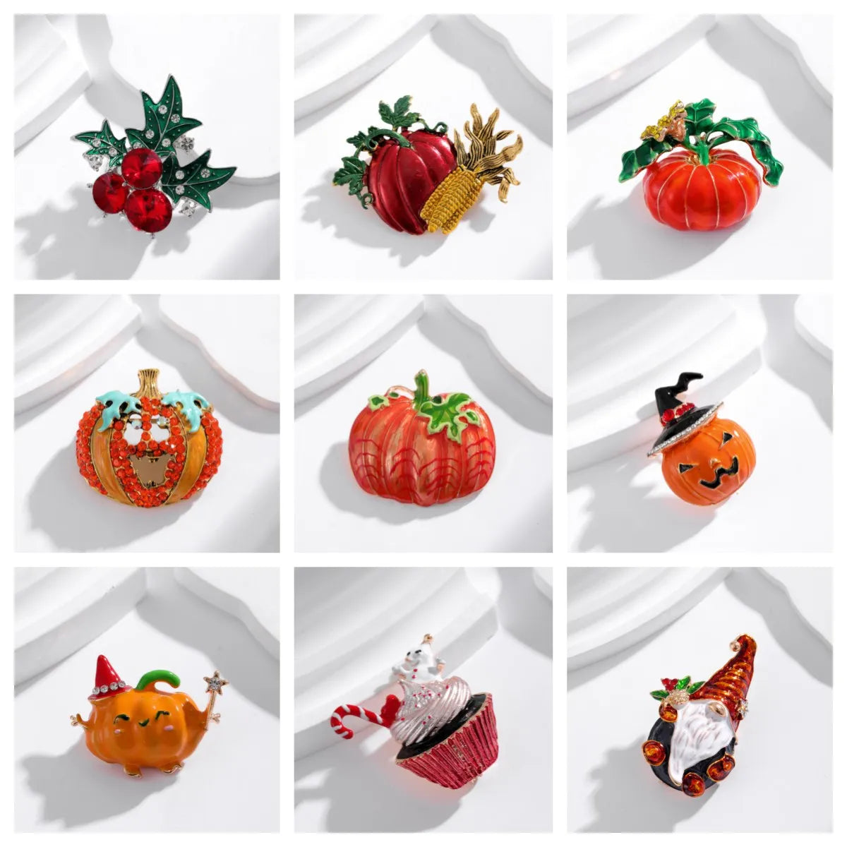 Elegant Cute Ice Cream Pumpkin Witches Knot Alloy Women'S Brooches