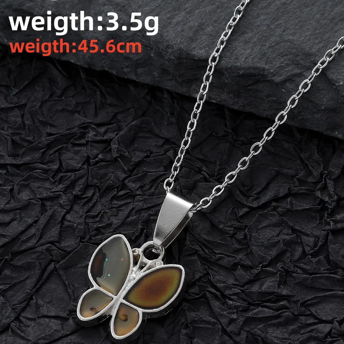 Elegant Cute Romantic Butterfly Stainless Steel Alloy Inlay Resin Women'S Pendant Necklace