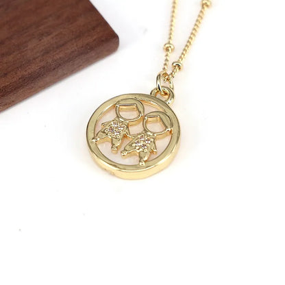 Elegant Cute Simple Style Cartoon Character 18K Gold Plated Shell Copper Wholesale Pendant Necklace