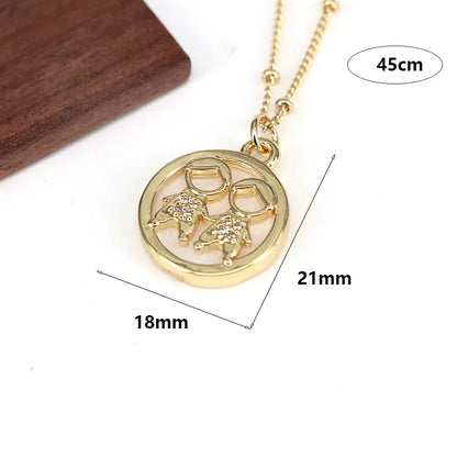 Elegant Cute Simple Style Cartoon Character 18K Gold Plated Shell Copper Wholesale Pendant Necklace