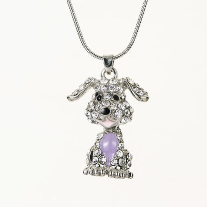 Elegant Cute Streetwear Dog Rhinestones Alloy Wholesale Pendant Necklace