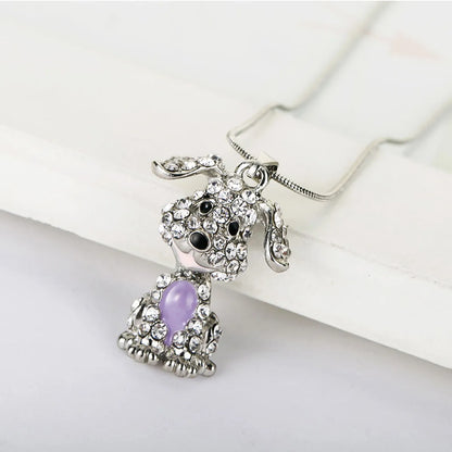 Elegant Cute Streetwear Dog Rhinestones Alloy Wholesale Pendant Necklace