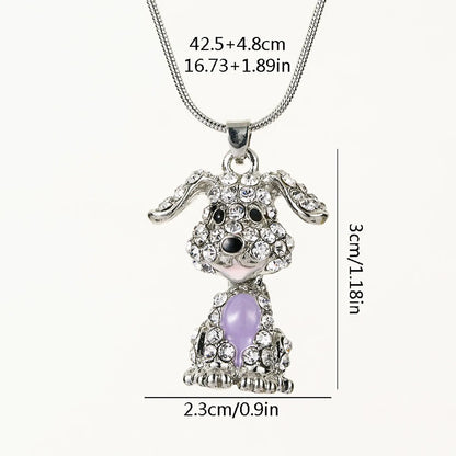 Elegant Cute Streetwear Dog Rhinestones Alloy Wholesale Pendant Necklace