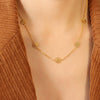 Elegant Daisy Flower Design Titanium Steel Gold Plated Women's Necklace With Electroplating Treatment