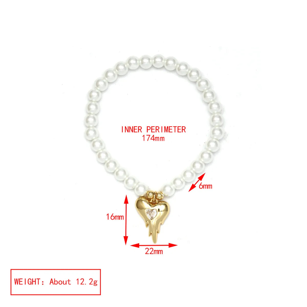 Elegant Devil'S Eye Heart Shape Artificial Pearl Glass Copper Wholesale Bracelets