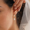 Elegant Dropshaped Imitation Pearl And Copper Electroplated Gold Women's Geometric Earrings