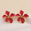 Elegant Electroplated Alloy Flower Earrings For Women With Stainless Steel Posts Classic Floral Design Wholesale Jewelry