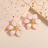 Elegant Electroplated Alloy Flower Earrings For Women With Stainless Steel Posts Classic Floral Design Wholesale Jewelry