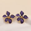 Elegant Electroplated Alloy Flower Earrings For Women With Stainless Steel Posts Classic Floral Design Wholesale Jewelry