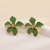 Elegant Electroplated Alloy Flower Earrings For Women With Stainless Steel Posts Classic Floral Design Wholesale Jewelry