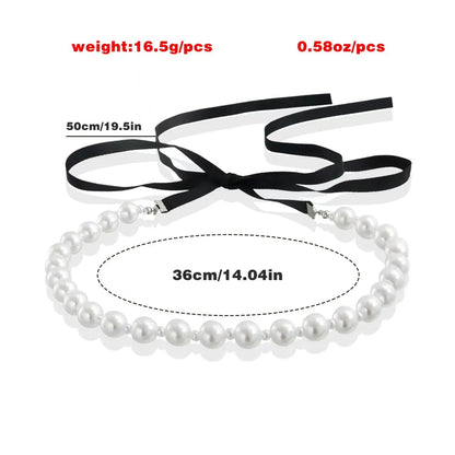 Elegant Exaggerated Lady Geometric Imitation Pearl Wholesale Choker