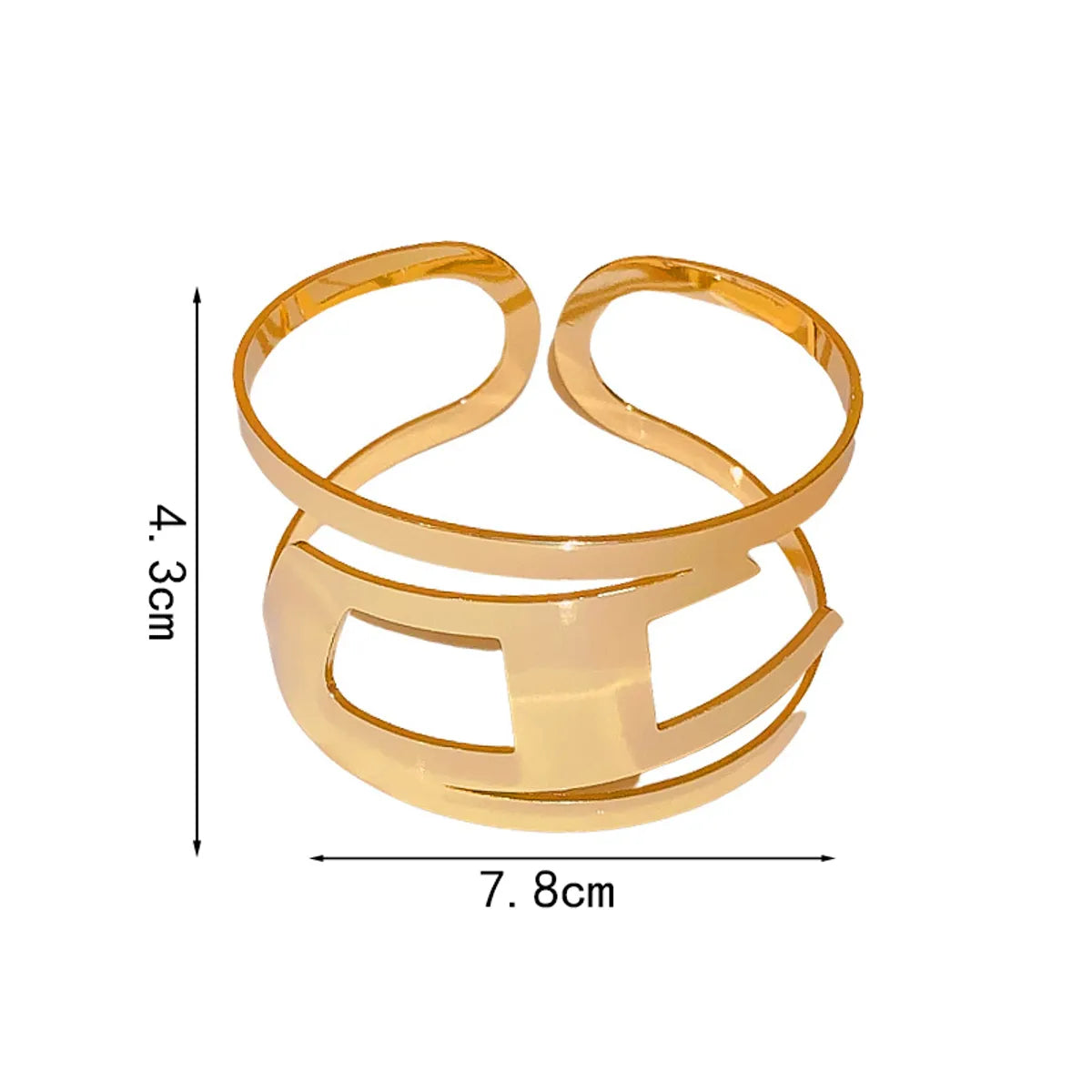 Elegant Exaggerated Luxurious Solid Color Alloy Hollow Out Women's Bangle