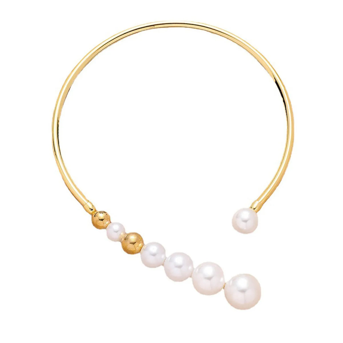 Elegant Exaggerated Round Alloy Pearl Plating Women's Choker