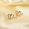 Elegant Fashion Butterfly Shape Stainless Steel Earrings For Women With Electroplating In Geometric Style And Animal Pattern