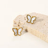 Elegant Fashion Butterfly Shape Stainless Steel Earrings For Women With Electroplating In Geometric Style And Animal Pattern