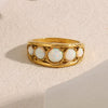 Elegant Fashion French Retro Light Luxury Ring Jewelry Stainless Steel 18K Gold Plated Geometric Design
