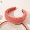 Elegant Faux Mink Plush Headband For Women Handmade Geometric Warm Hair Accessory For Autumn And Winter