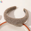 Elegant Faux Mink Plush Headband For Women Handmade Geometric Warm Hair Accessory For Autumn And Winter