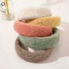 Elegant Faux Mink Plush Headband For Women Handmade Geometric Warm Hair Accessory For Autumn And Winter
