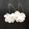 Elegant Floral Acrylic Drop Earrings With Long Hook Design And Exaggerated Botanical Statement Style