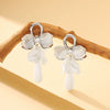 Elegant Floral Pearl Drop Earrings With Real Gold Plating Minimalist Mixedmaterial Jewelry For Women