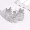 Elegant Floral Stainless Steel Bracelet For Women Gold Electroplated Waterproof Non Fading Luxury Style