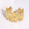 Elegant Floral Stainless Steel Bracelet For Women Gold Electroplated Waterproof Non Fading Luxury Style