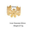 Elegant Floral Stainless Steel Bracelet For Women Gold Electroplated Waterproof Non Fading Luxury Style