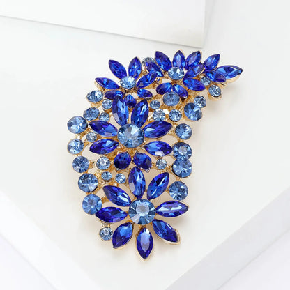 Elegant Flower Alloy Inlay Rhinestones Women'S Brooches